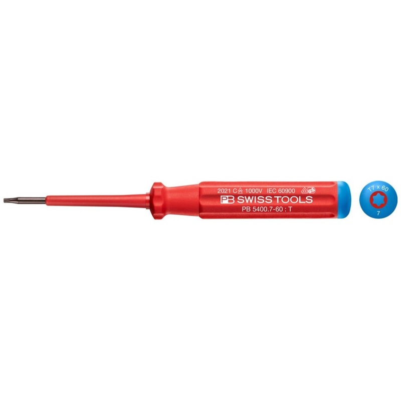 PB Swiss Tools PB 5400.7-60 Classic VDE screwdriver, TORX , Size 7
