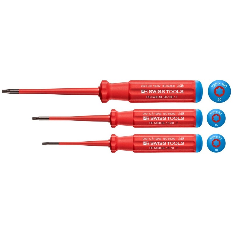 PB Swiss Tools PB 5549.SL Classic VDE Insulated Screwdriver Set, Slim, 3pcs