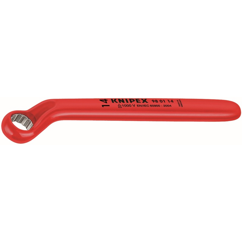 Knipex 98 01 08 6 1/4″ Offset Box Wrench-1000V Insulated, 8 mm
