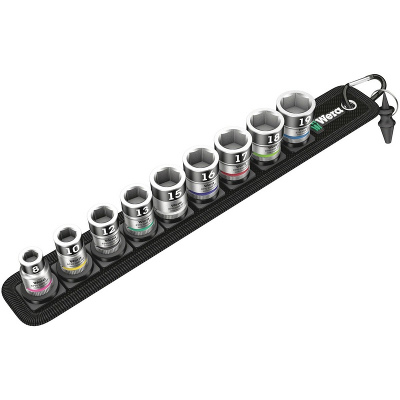 Wera Belt B 1 Zyklop socket set with holding function, 3/8″ drive, 10 pieces