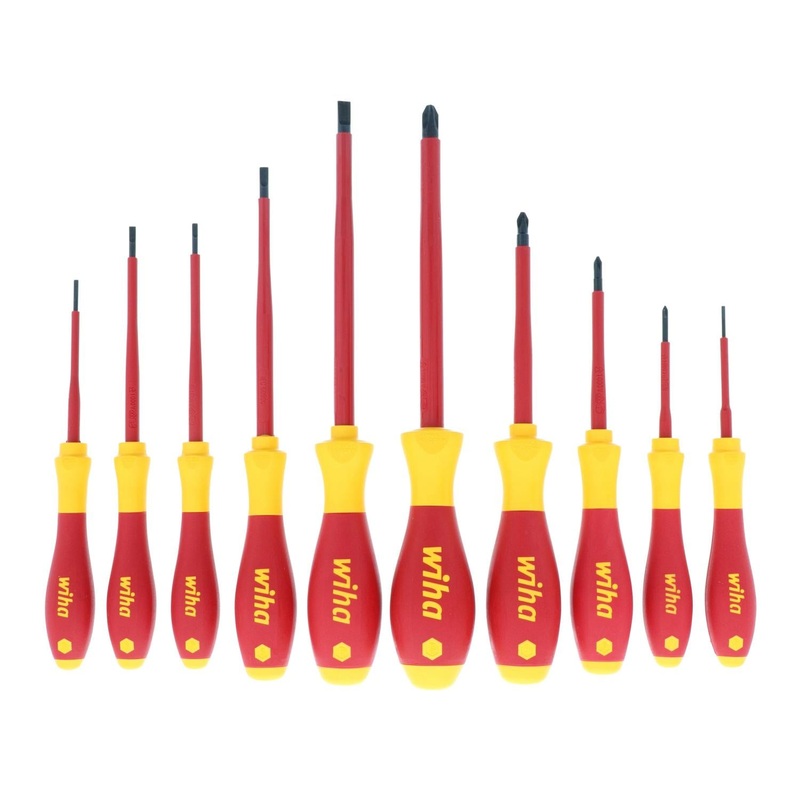 Wiha Tools 32093 Insulated Slotted and Phillips Screwdriver Set, 10 Pieces