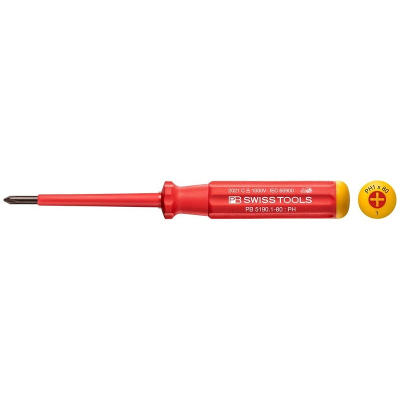 PB Swiss Tools PB 5190.1-80 Classic VDE Screwdriver Phillips Size PH1