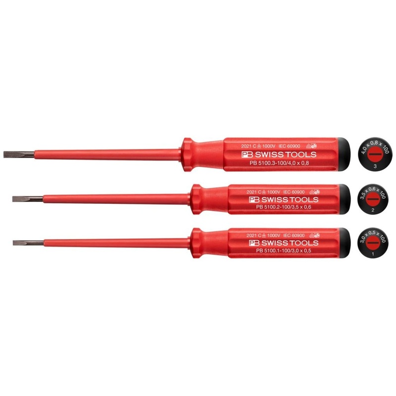 PB Swiss Tools PB 5539 Classic VDE Screwdriver Set, Slim, 3pcs