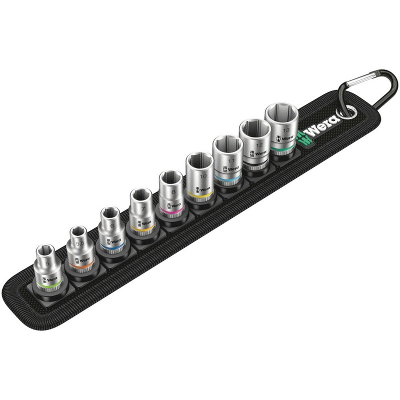 Wera Belt A 4 Zyklop socket set, 1/4″ drive, 9 pieces