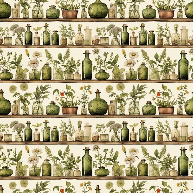 Wild Earth Apothecary Pattern #2 Fabric Quilting Cotton Yard – 36″ x 45″