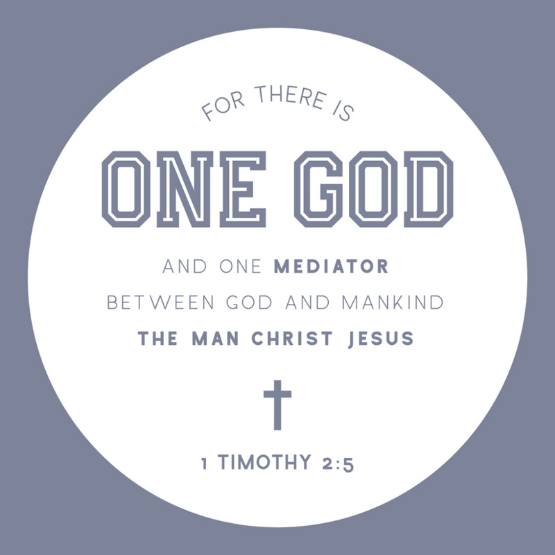 1 Timothy 2:5 Fabric Panel – Blue Quilting Cotton 4.5 Inches by 4.5 Inches