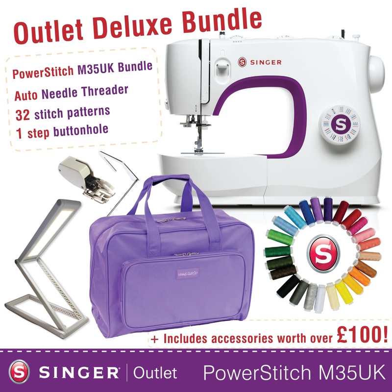 Deluxe Bundle with Singer M35 Luxury Sewing Machine Bag, 24 x thread set, LED lamp, Walking Foot for heavy fabrics * save over 100 *