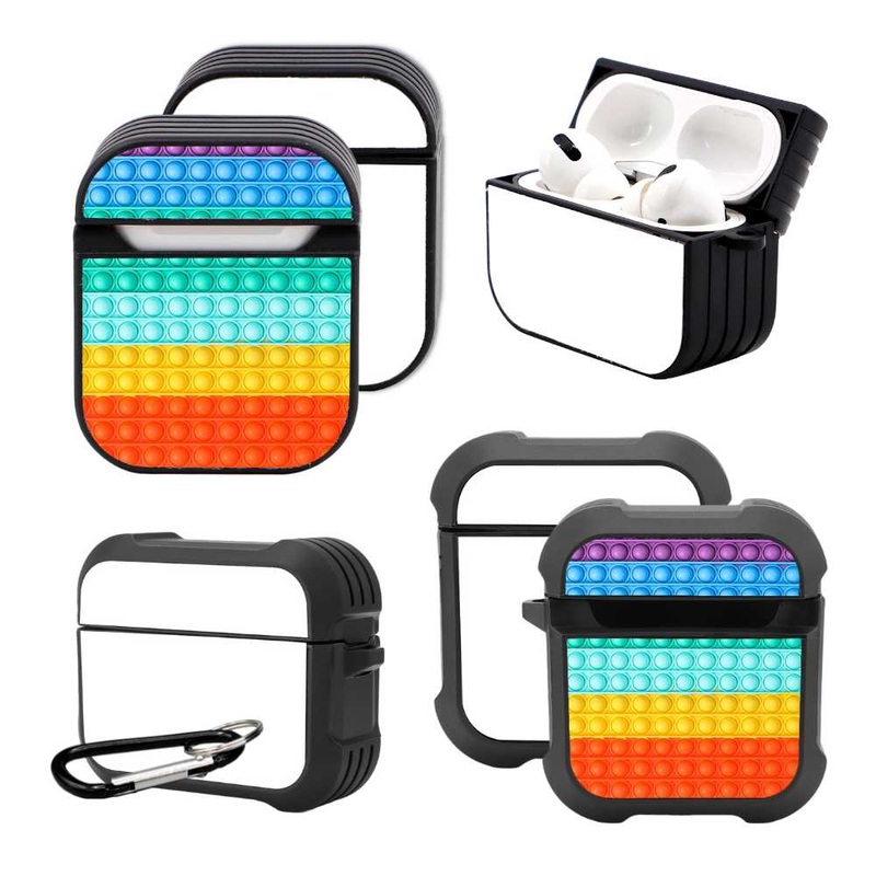 Sublimation Blanks AirPods Case 3/ 2 / 1 / AirPods Pro  | Plastic Case / Rubber Case Air Pods 4 Plastic Black
