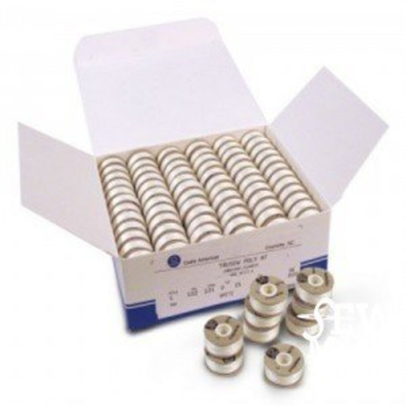 Coats Polyester Astra M Prewound BobbinsWhite – 144 count