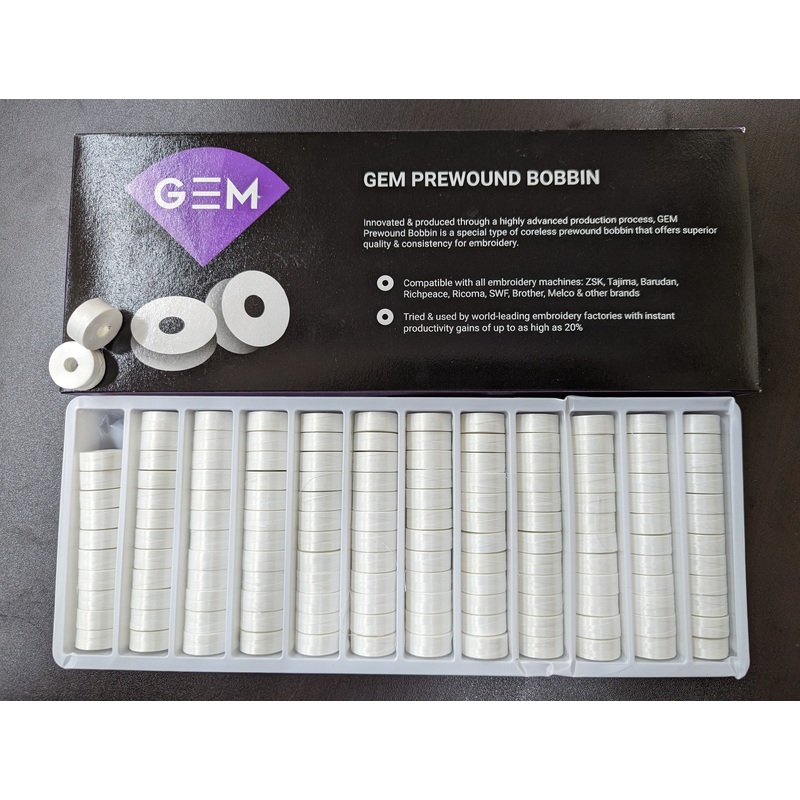 GEM Prewound Coreless L Bobbins 144