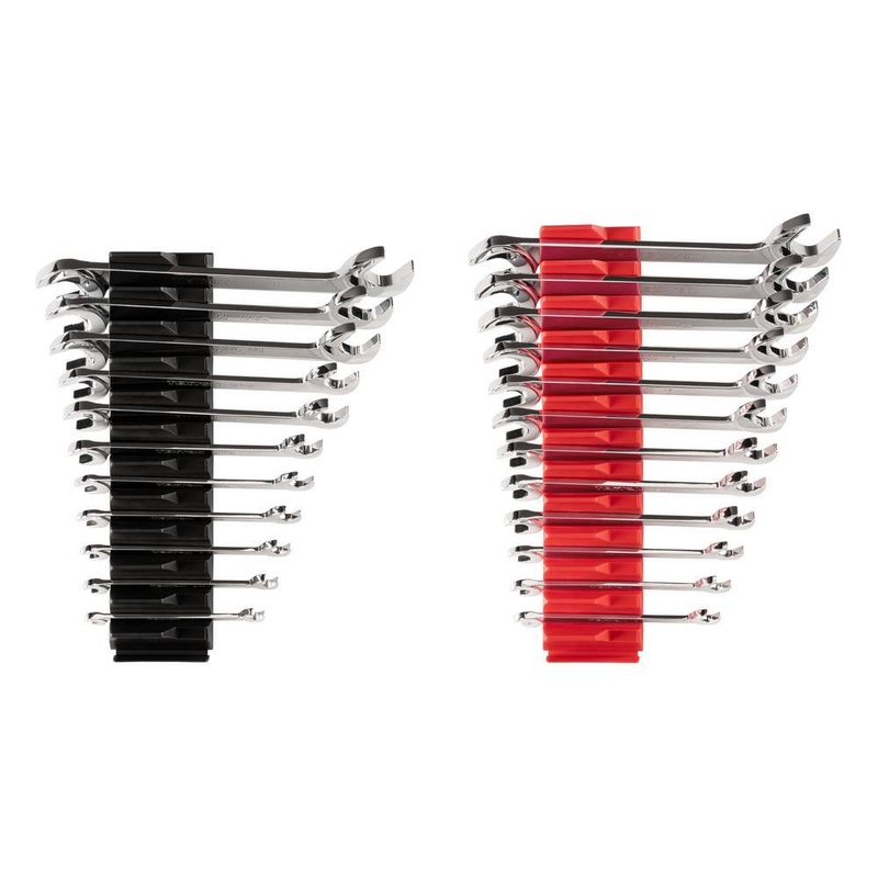 TEKTON WAE95301 1/4 in. to 3/4 in., 8 mm to 19 mm Angle Head Open End Wrench Set with Modular Slotted Organizer (23-Piece) | Bigbigmart.com