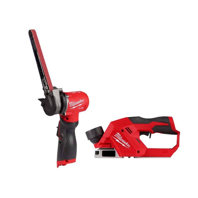 Milwaukee 2482-20-2524-20 M12 FUEL 12-Volt Lithium-Ion Brushless Cordless 1/2 in. x 18 in. Bandfile with M12 2in. Planer | Bigbigmart.com