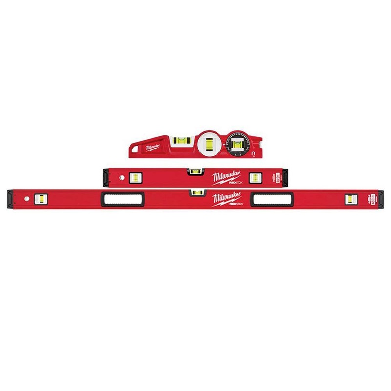 Milwaukee MLBXS48-48-22-5210 24 in. and 48 in. REDSTICK Box Level Set with 10 in. 360 Locking Die Cast Torpedo Level (3-Piece) | Bigbigmart.com