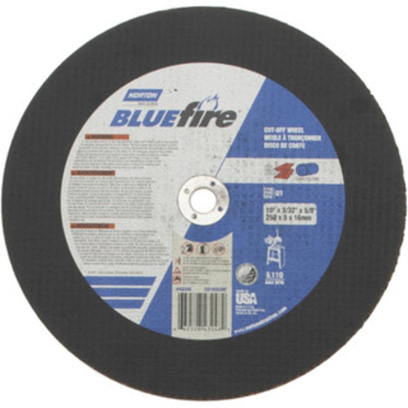 Norton 10 x 3/32, 5/8 Hole 30 Grit Zirconia Alumina Cutoff Wheel Coarse, 6,110 Max RPM, Use with Stationary Tools 66252843248 – 59963165