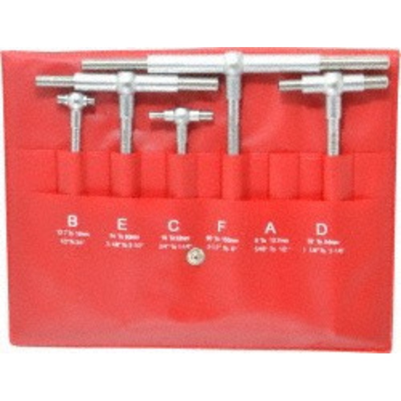 SPI Telescoping Hole Gage Set, Satin Chrome, 5 Gages, 1/2 – 6 – 14-124-2