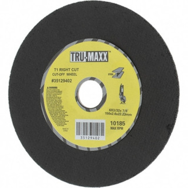 Tru-Maxx 6 x 0.0938, 7/8 Hole, 24 Grit, Aluminum Oxide Cutoff Wheel Medium Grade, Reinforced, 10,185 Max RPM, Use with Portable Tool & Angle Grinders 600101 – 35129402