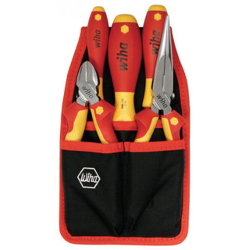 Wiha Insulated Belt Pack Pouch Set, Pliers/Cutters/Screwdrivers 5 Piece Set – 32872