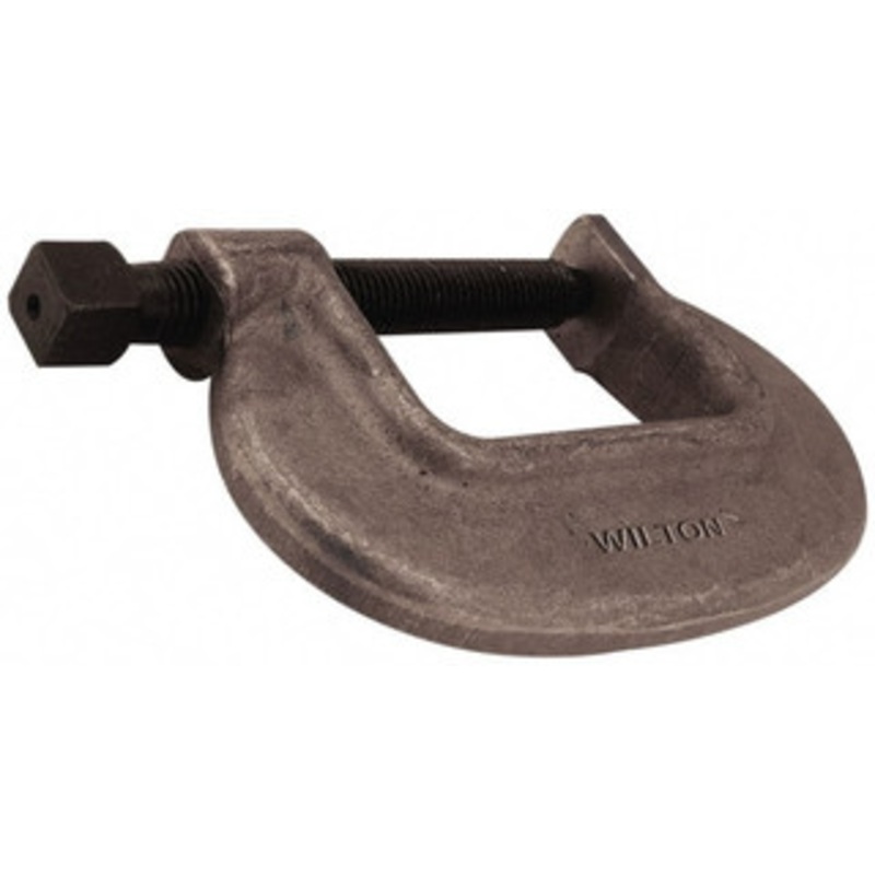 Wilton Extra Heavy-Duty 12-3/8 Max Opening, 4-1/4 Throat Depth, Forged Steel Standard C-Clamp 40,000 Lb Capacity, 0 Min Opening, Standard Throat Depth, Cold Drawn Steel Screw 14599 – 93206662
