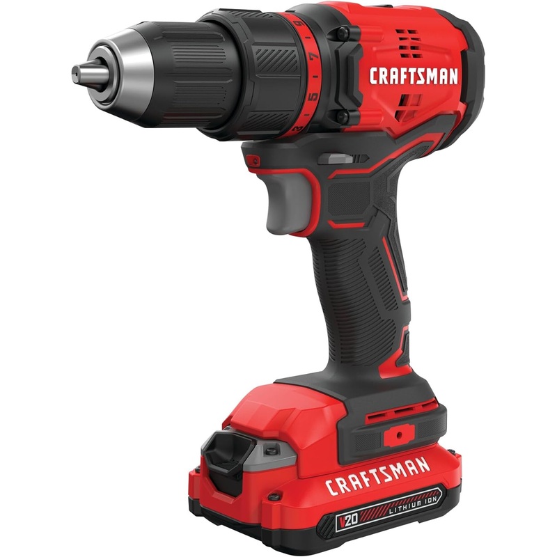 CRAFTSMAN V20 Cordless Drill/Driver Kit, 1/2 inch, Battery and Charger Included (CMCD710C1) | Bigbigmart.com