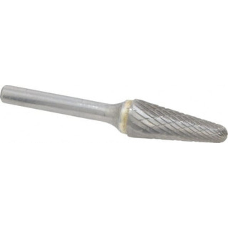 SGSPRO 1/2 Cut Diam, 1/4 Shank Diam, 14 Carbide Double Cut Taper Burr Radius End, 1-1/8 LOC 15253 – 05291992
