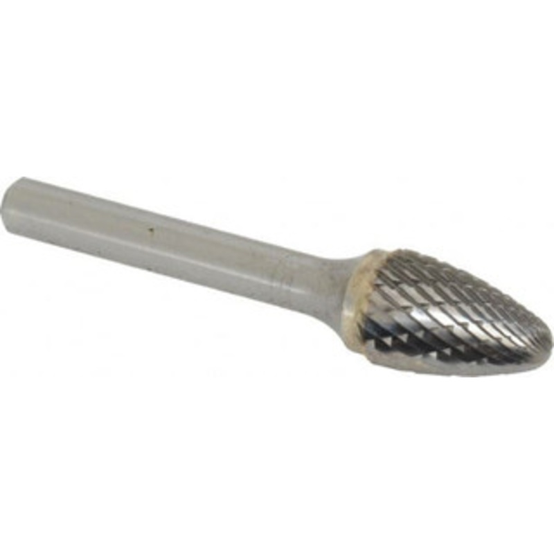 SGSPRO 1/2 Cut Diam, 1/4 Shank Diam, Carbide Double Cut Tree Burr with Radius Radius End, 3/4 LOC 13528 – 05291778
