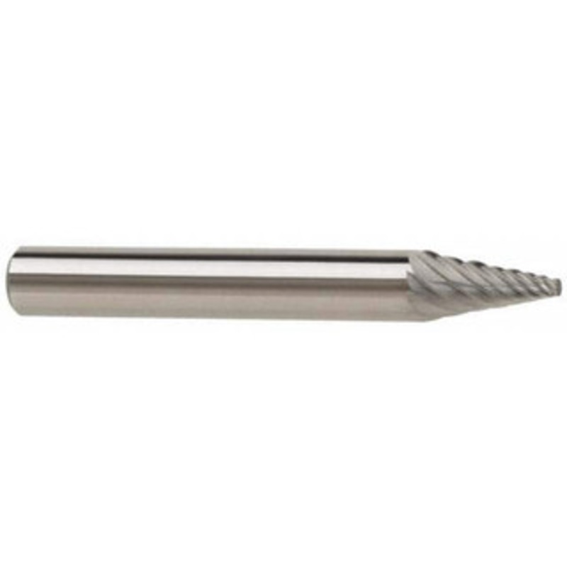 SGSPRO 1/4 Cut Diam, 1/4 Shank Diam, 10 Carbide Single Cut Cone Burr Point End, 1 LOC 15550 – 05290838