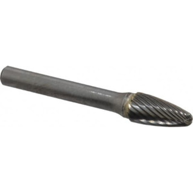 SGSPRO 3/8 Cut Diam, 1/4 Shank Diam, Carbide Single Cut Tree Burr Radius End, 3/4 LOC 13325 – 05290531