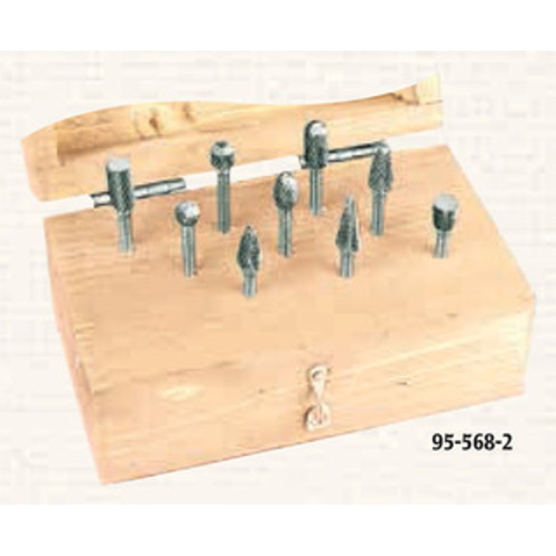 Steel Shank Solid Carbide Burr Set, 9 pc. – 95-568-2