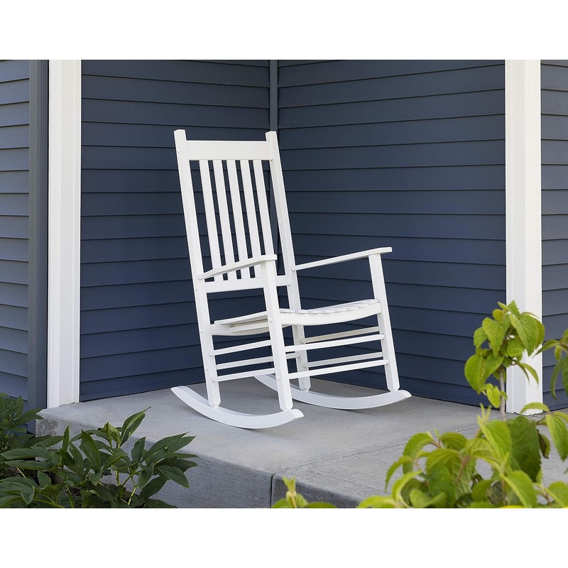 Woodlawn&Home, 100019, Mission Style Rocking Chair, White | Bigbigmart.com