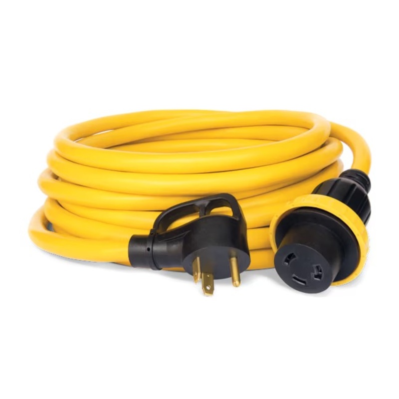 Champion Power Equipment 100827 30-Amp RV Generator 30-ft 1 3 Prong Yellow Outdoor Heavy Duty Locking Extension Cord | Bigbigmart.com