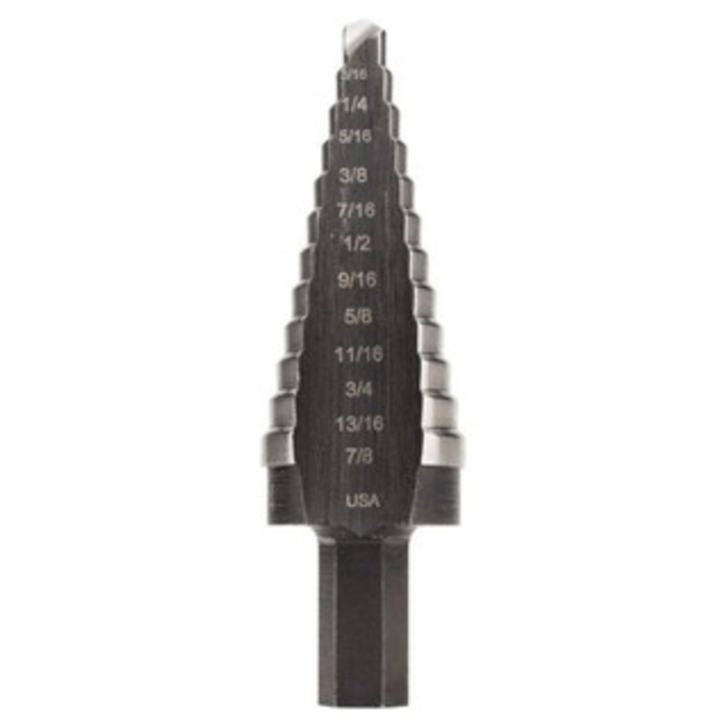IRWIN Unibit Self-Starting Step Drill #10234, HSS, 12 Hole Sizes, 3/16 to 7/8 Hole Dia. – 54-322-3