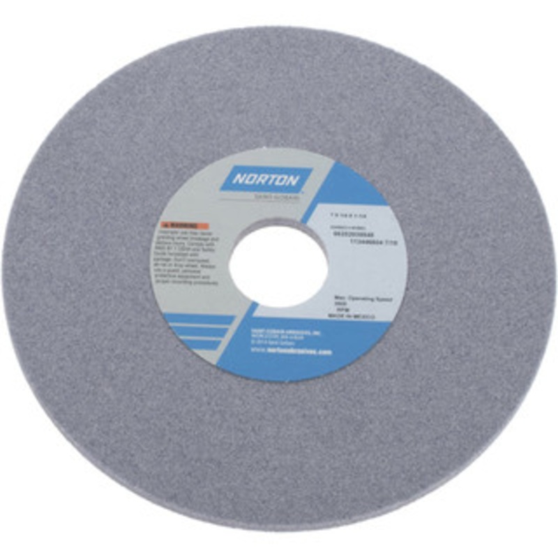 Norton 7 Diam x 1-1/4 Hole x 1/4 Thick, I Hardness, 60 Grit Surface Grinding Wheel Aluminum Oxide, Type 1, Medium Grade, 3,600 Max RPM, Vitrified Bond, No Recess 66252939548 – 05949623