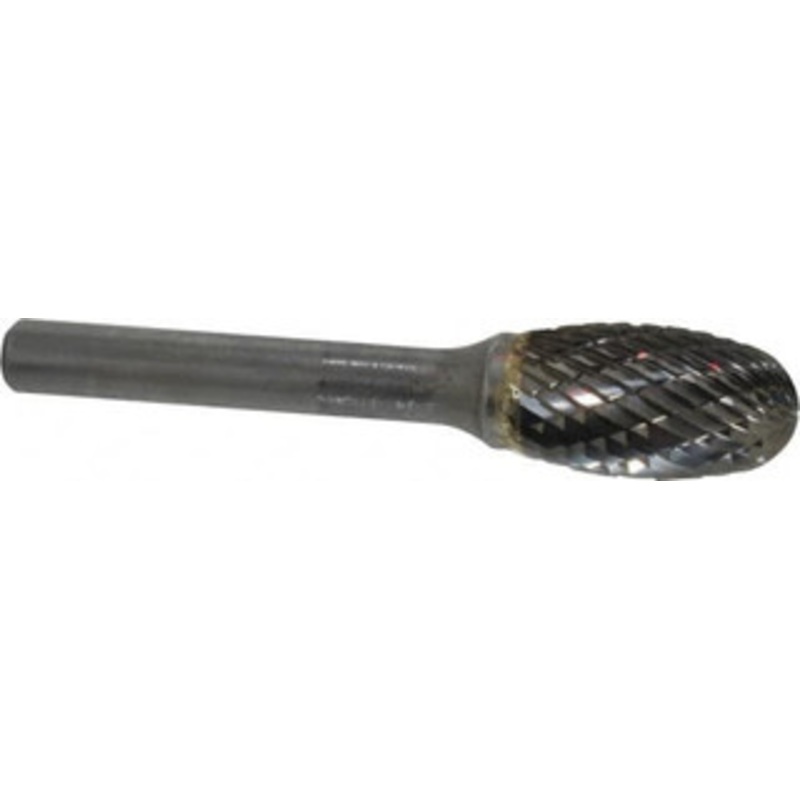 SGSPRO 1/2 Cut Diam, 1/4 Shank Diam, Carbide Double Cut Oval Burr Radius End, 7/8 LOC 13003 – 05291703