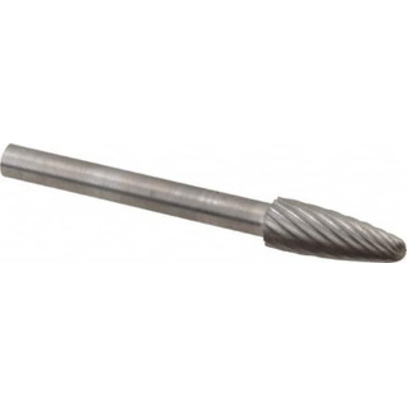 SGSPRO 3/16 Cut Diam, 1/8 Shank Diam, Carbide Single Cut Tree Burr with Radius Radius End, 1/2 LOC 13750 – 05292958