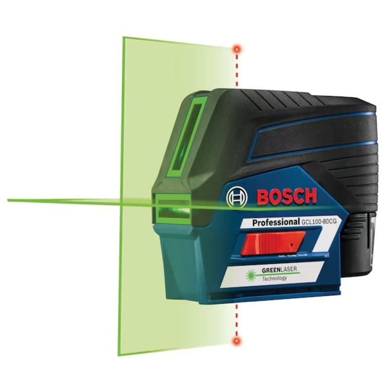 Bosch GCL100-80CG 165-ft Green Self-Leveling Cross-line Laser Level Kit | Bigbigmart.com