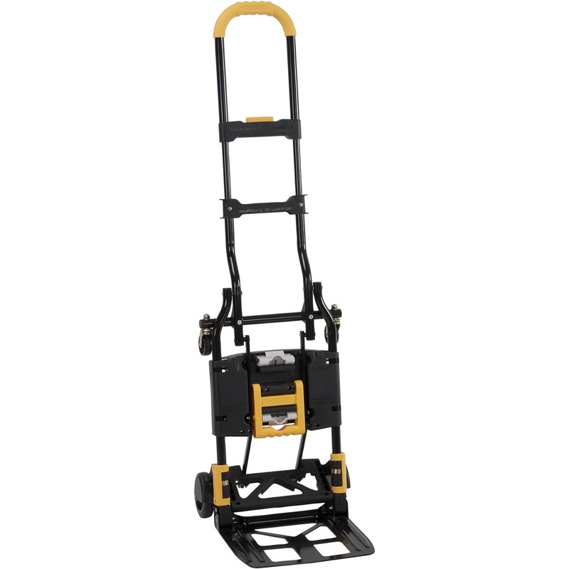 COSCO 12225YGB1E 2-in-1 Folding Hand Truck, 300 lb. Capacity, Multi-Position with Extendable Handle, Yellow | Bigbigmart.com