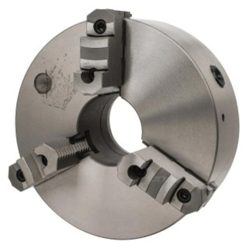 Interstate 3-Jaw Self Centering Direct Mounting D Series Lathe Chuck, 12 Dia, D1-6 Spindle, 100mm/3.93 Thru Hole – 34-685-8