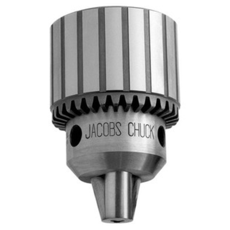 Jacobs Plain Bearing Geared Key Drill Chuck, Medium Duty Thread Mounted Chuck with Key, Model #41BA-3/8, 1/32 – 3/8 Capacity, 3/8-24 Mount