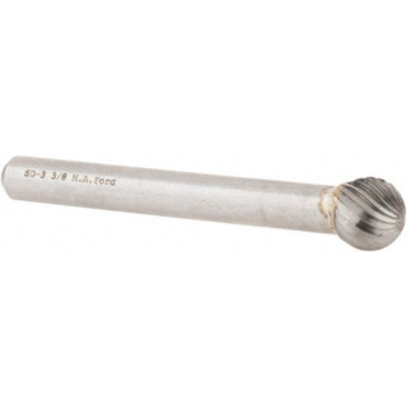 M.A. Ford 3/8 Cut Diam, 1/4 Shank Diam, Carbide Single Cut Ball Burr Radius End, 2-5/16 OAL, 5/16 LOC 43375020 – 75243758