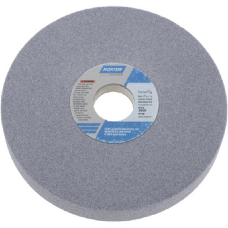 Norton 7 Diam x 1-1/4 Hole x 1 Thick, K Hardness, 60 Grit Surface Grinding Wheel Aluminum Oxide, Type 5, Medium Grade, 3,600 Max RPM, Vitrified Bond, One-Side Recess 66252942703 – 05958228