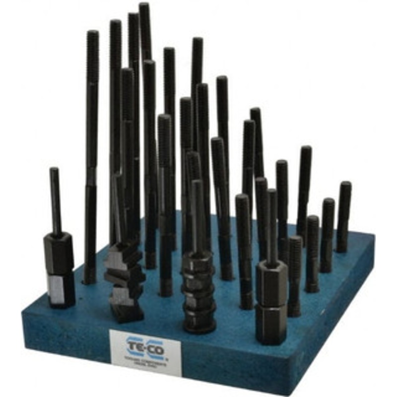TE-CO 38 Piece, 3/8-16 Stud, 7/16 T Slot, T Nut & Stud Kit 11/16 T-Slot Nut Width, 3, 4, 5, 6, 7, 8 Stud Lengths 20602 – 06943013