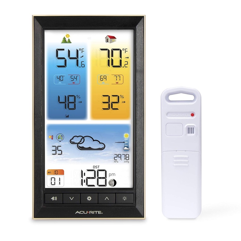 AcuRite Home Weather Station with Vertical Full-Color Display, Wireless Outdoor Thermometer for Indoor/Outdoor Temperature and Humidity (01201M) | Bigbigmart.com