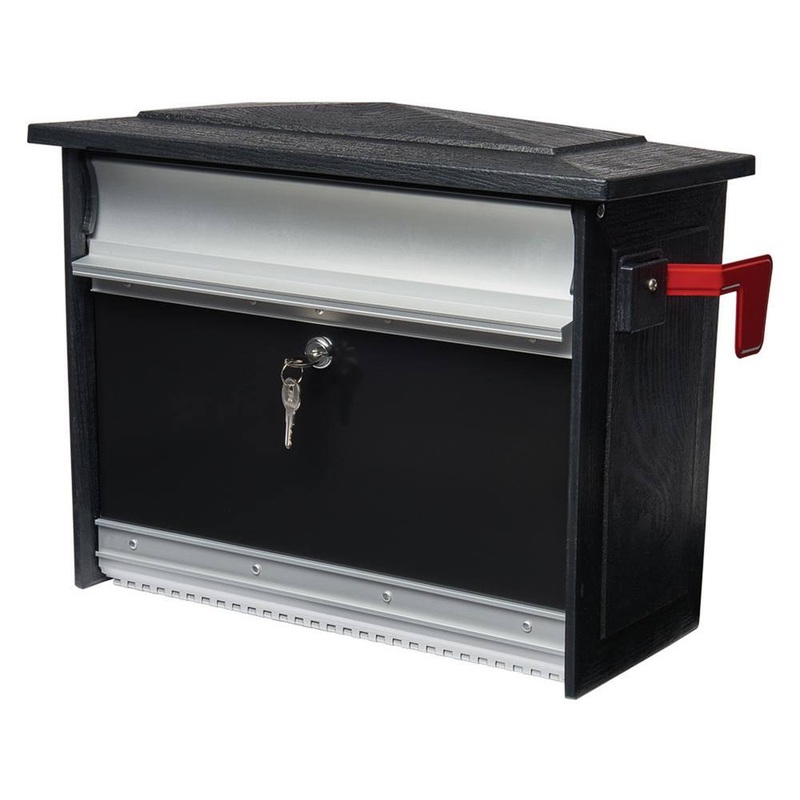 Architectural Mailboxes MSK00BAM Mailsafe Black, Medium, Aluminum and Plastic, Locking, Wall Mount Mailbox | Bigbigmart.com