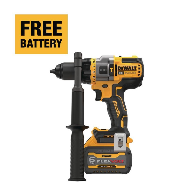 DEWALT DCD999T1 20V MAX Cordless Brushless 1/2 in. Hammer Drill/Driver with FLEXVOLT ADVANTAGE and (1) FLEXVOLT 6.0Ah Battery | Bigbigmart.com
