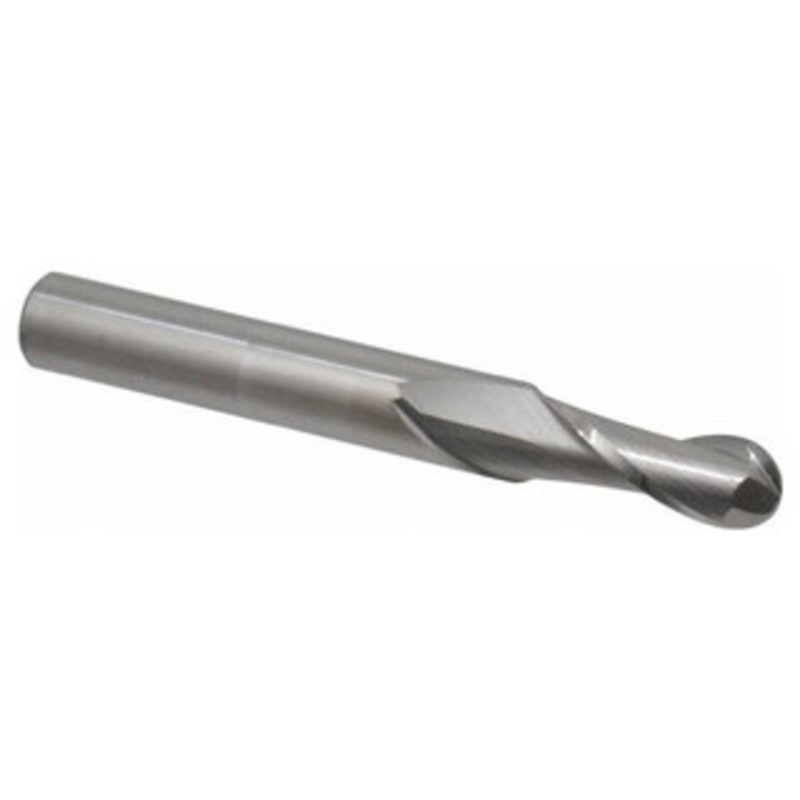 Atrax 2-Flute Centercutting Ball Single End Mill, 9/32 Mill Dia., 5/16 Shank Dia., 3/4 LOC – 45-524-6