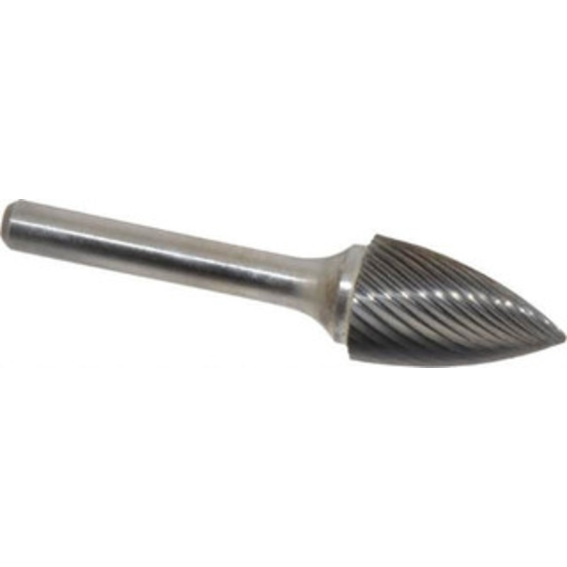 Atrax 5/8 Cut Diam, 1/4 Shank Diam, Carbide Single Cut Tree Burr Point End, 2-3/4 OAL, 1 LOC SG-6SC-ATX – 85286102