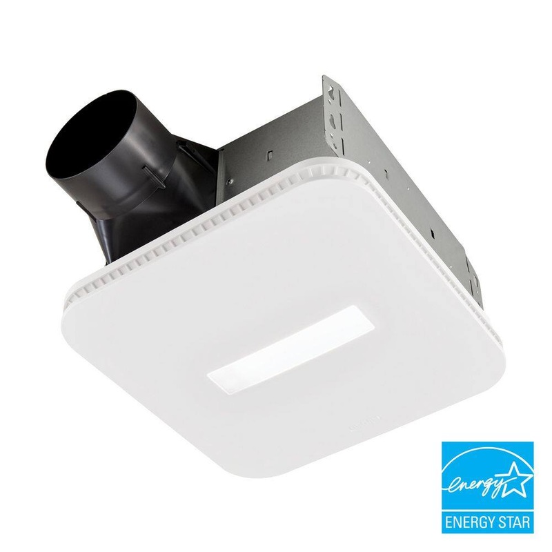 Broan-NuTone AER80LK Roomside Series 80 CFM 0.7 Sone Ceiling Mount Bathroom Exhaust Fan Roomside Installation LED Light ENERGY STAR | Bigbigmart.com