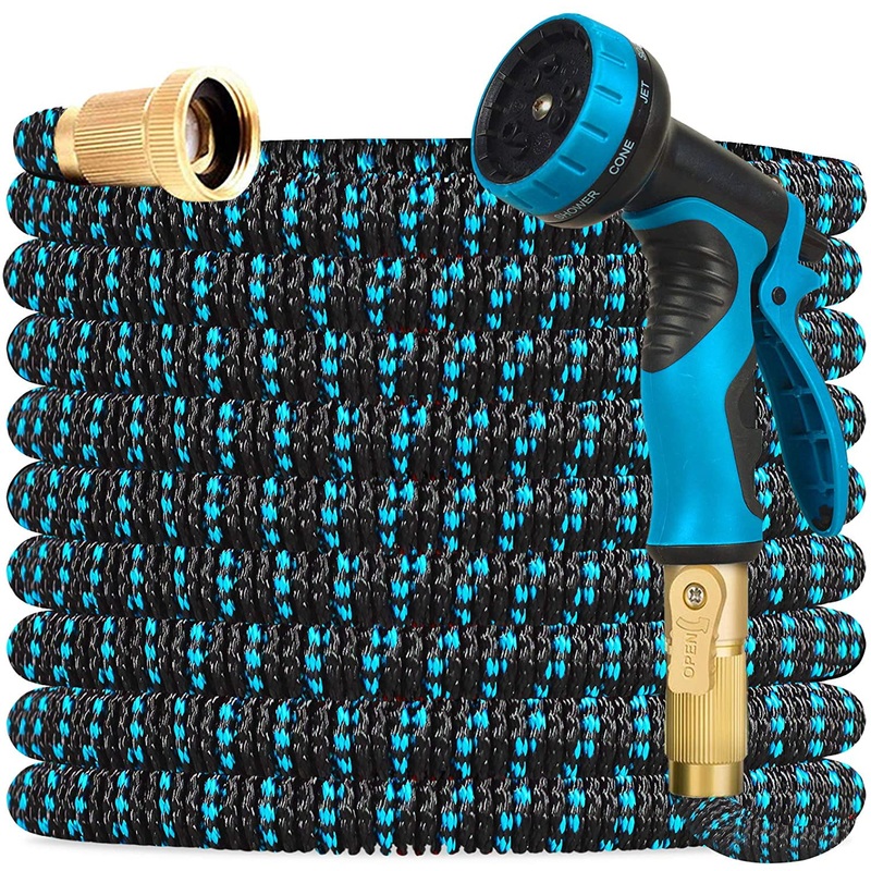 CozyBox 50ft Water Hose – Upgraded Leakproof Lightweight No-Kink Garden Hose, Flexible Expanding Water Hose with Triple Layered Latex Core, Bag and Holder (Blue) | Bigbigmart.com