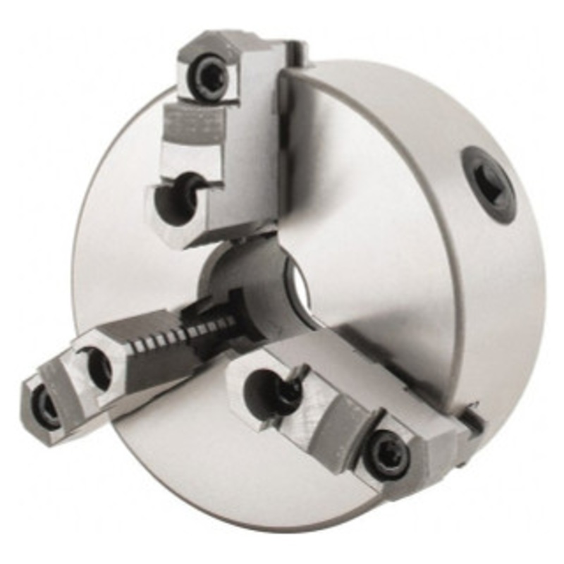 Interstate 3-Jaw Plain Back Self-Centering Lathe Chuck, Two-Piece Hardened Reversible Jaws, 6 dia. – 34-672-6