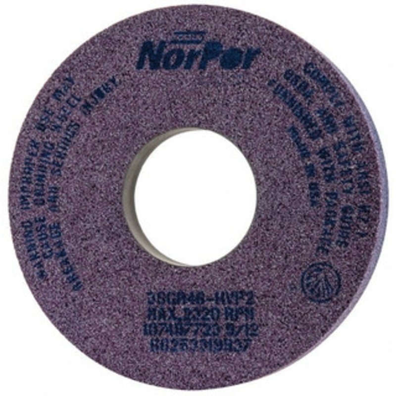 Norton 14 Diam x 5 Hole x 2 Thick, H Hardness, 46 Grit Surface Grinding Wheel Ceramic, Type 5, Coarse Grade, 2,320 Max RPM, Vitrified Bond, One-Side Recess 66253319937 – 82056177